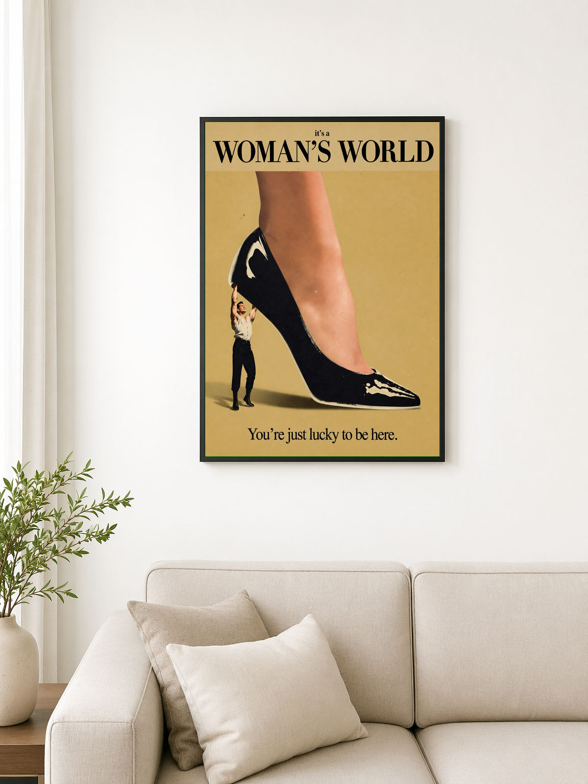 It’s a Woman’s World Wall Art Print - black framed