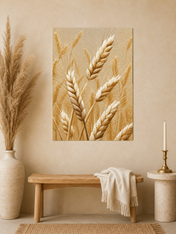 Golden Wheat Field Rustic Wall Art Print - unframed mockup