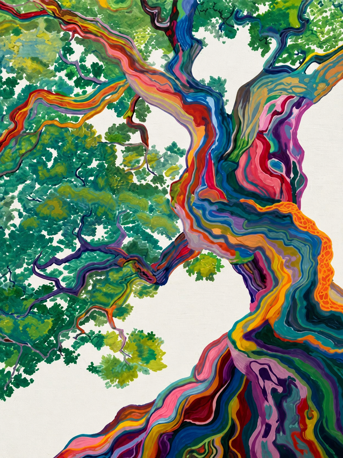 Colorful Abstract Tree Wall Art Print - unframed