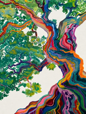 Colorful Abstract Tree Wall Art Print - unframed