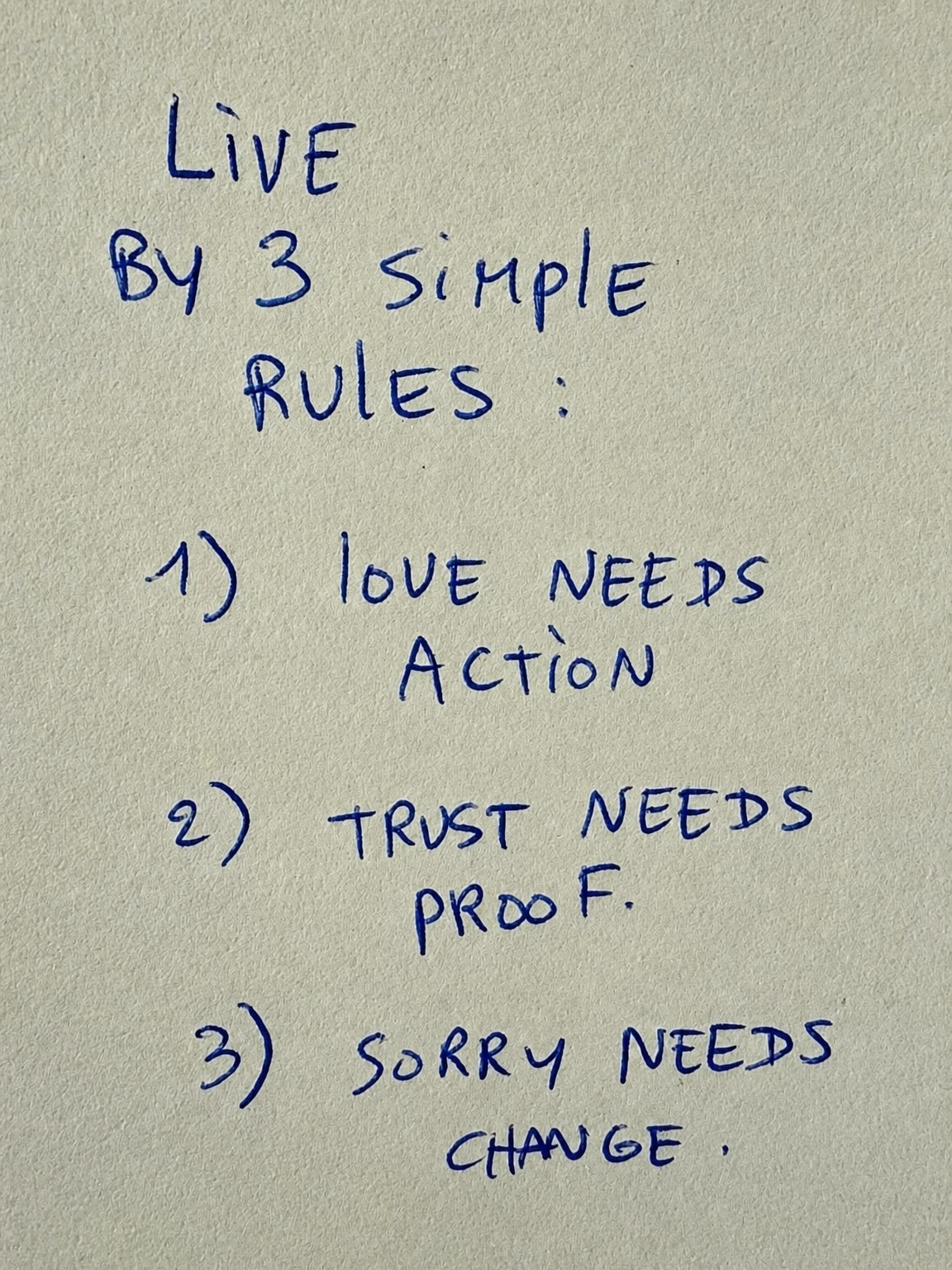 Live By 3 Simple Rules Quote Wall Art Print - unframed
