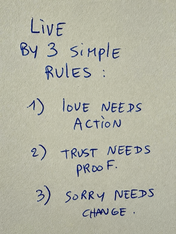 Live By 3 Simple Rules Quote Wall Art Print - unframed
