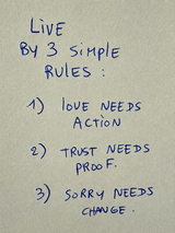 Live By 3 Simple Rules Quote Wall Art Print