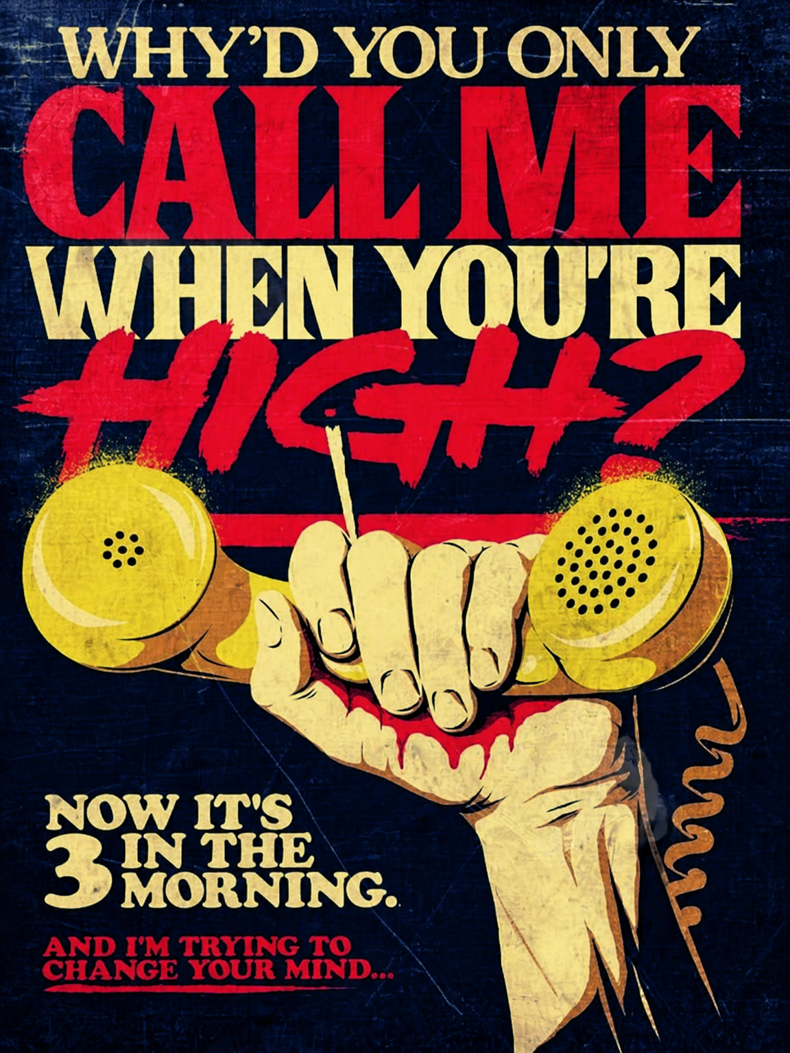 Retro High Contrast Typography Wall Art Print - unframed