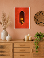 Minimalist Reader in Window Wall Art Print - white framed
