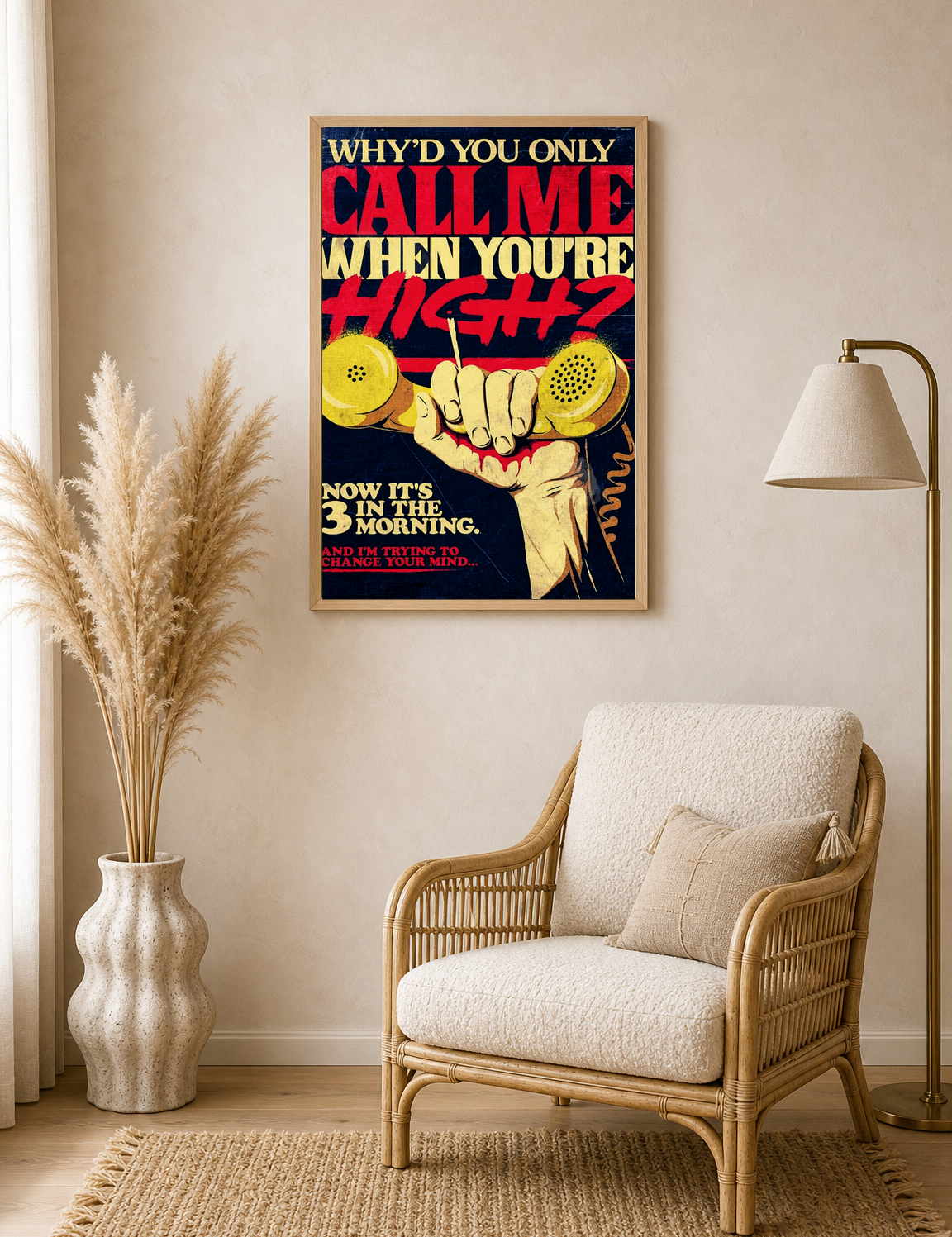 Retro High Contrast Typography Wall Art Print - wood framed poster
