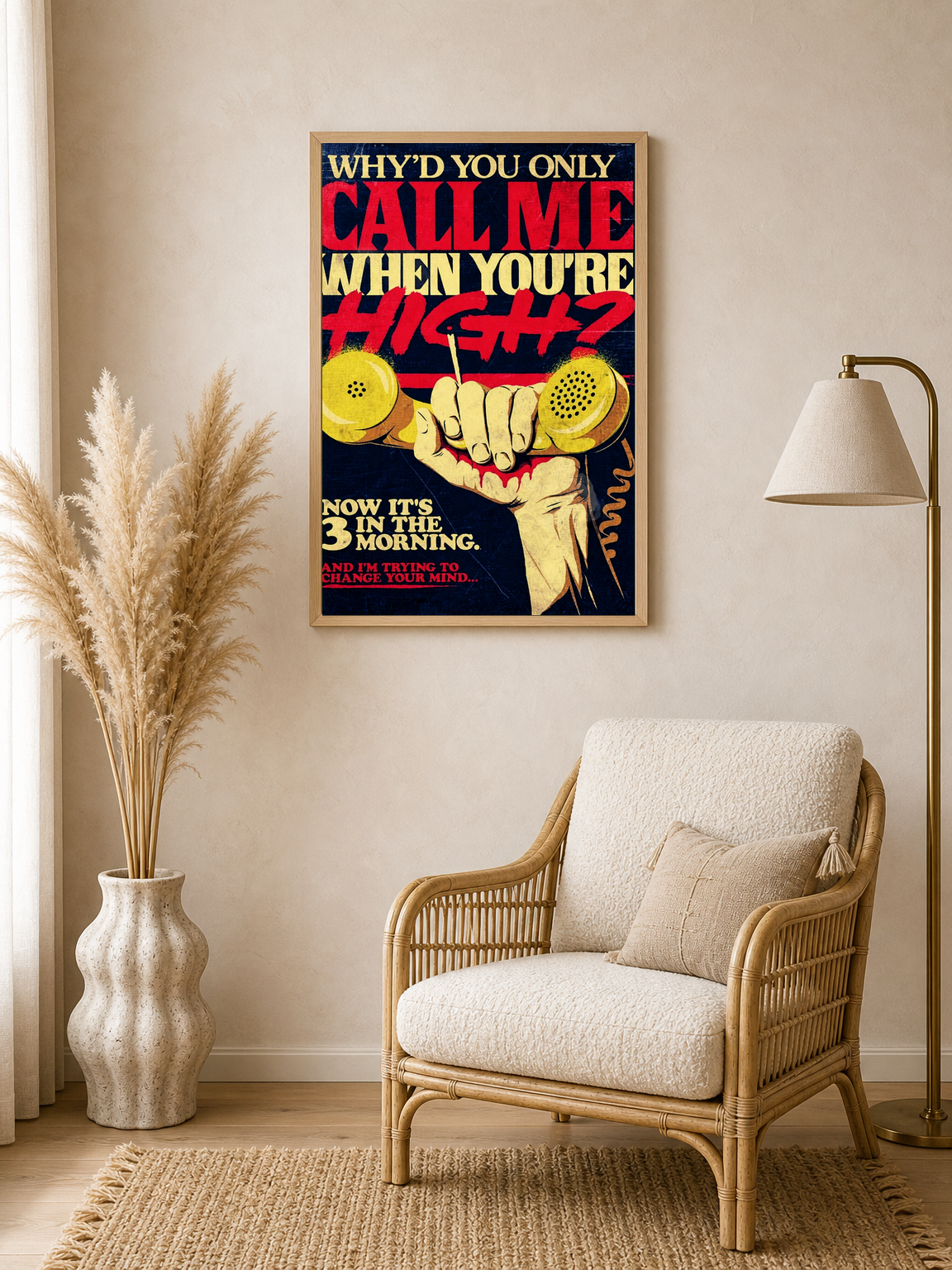 Retro High Contrast Typography Wall Art Print - wood framed poster