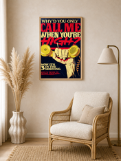 Retro High Contrast Typography Wall Art Print - wood framed poster