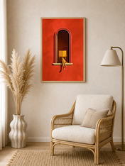 Minimalist Reader in Window Wall Art Print - wood framed poster