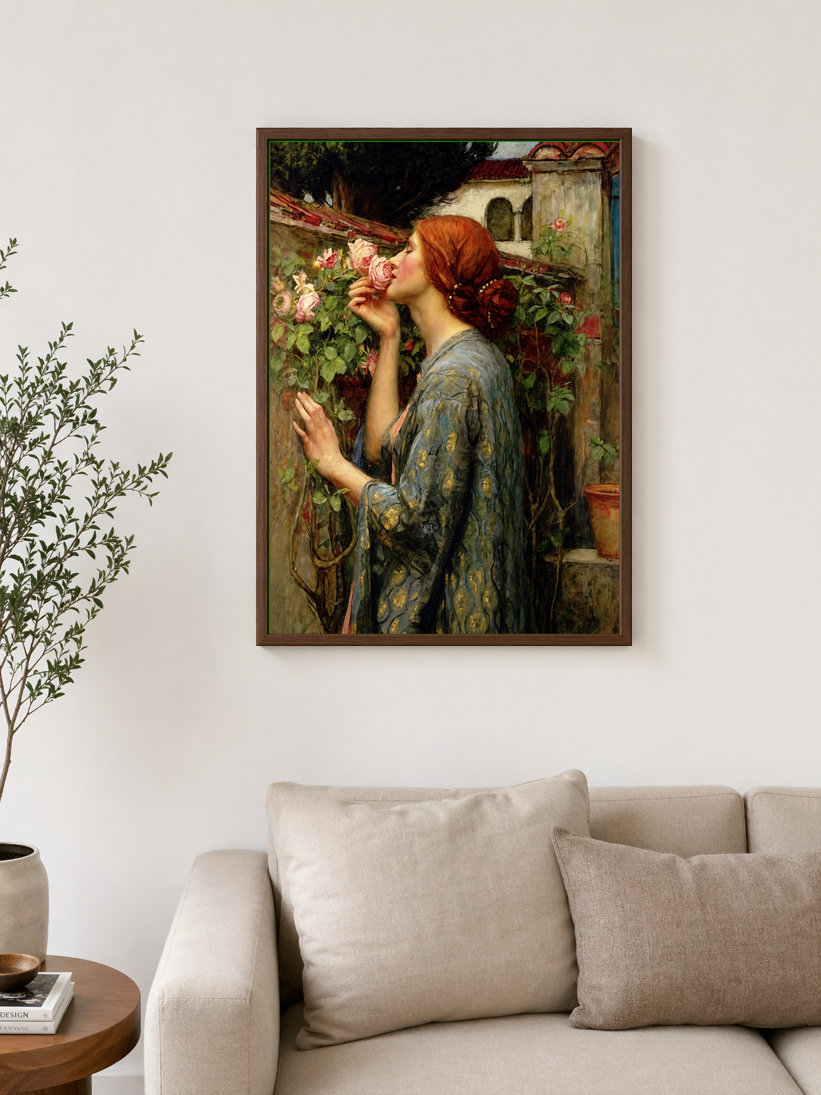 The Soul of the Rose Wall Art Print - dark wood framed