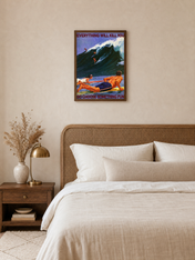 Everything Will Kill You Surfing Wall Art Print - dark wood framed