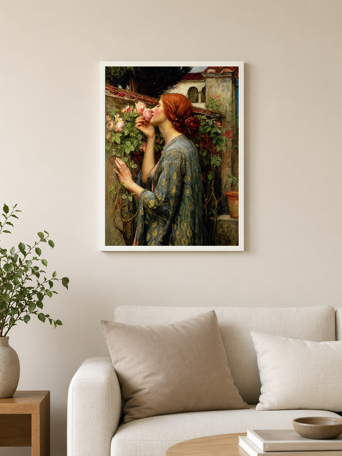The Soul of the Rose Wall Art Print - white framed