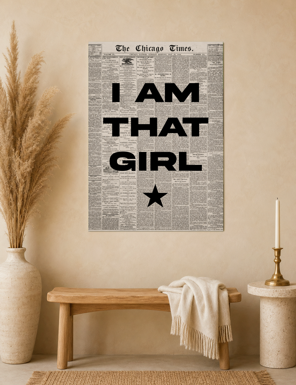 I Am That Girl Typography Wall Art Print - unframed mockup