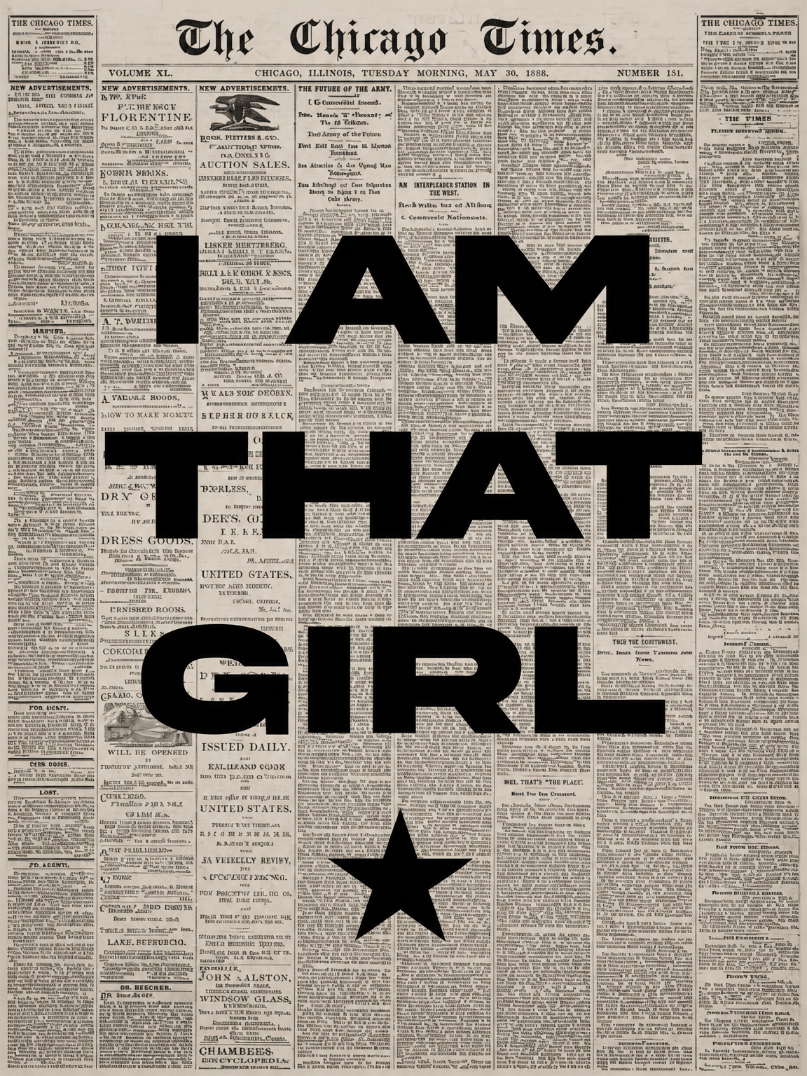 I Am That Girl Typography Wall Art Print - unframed