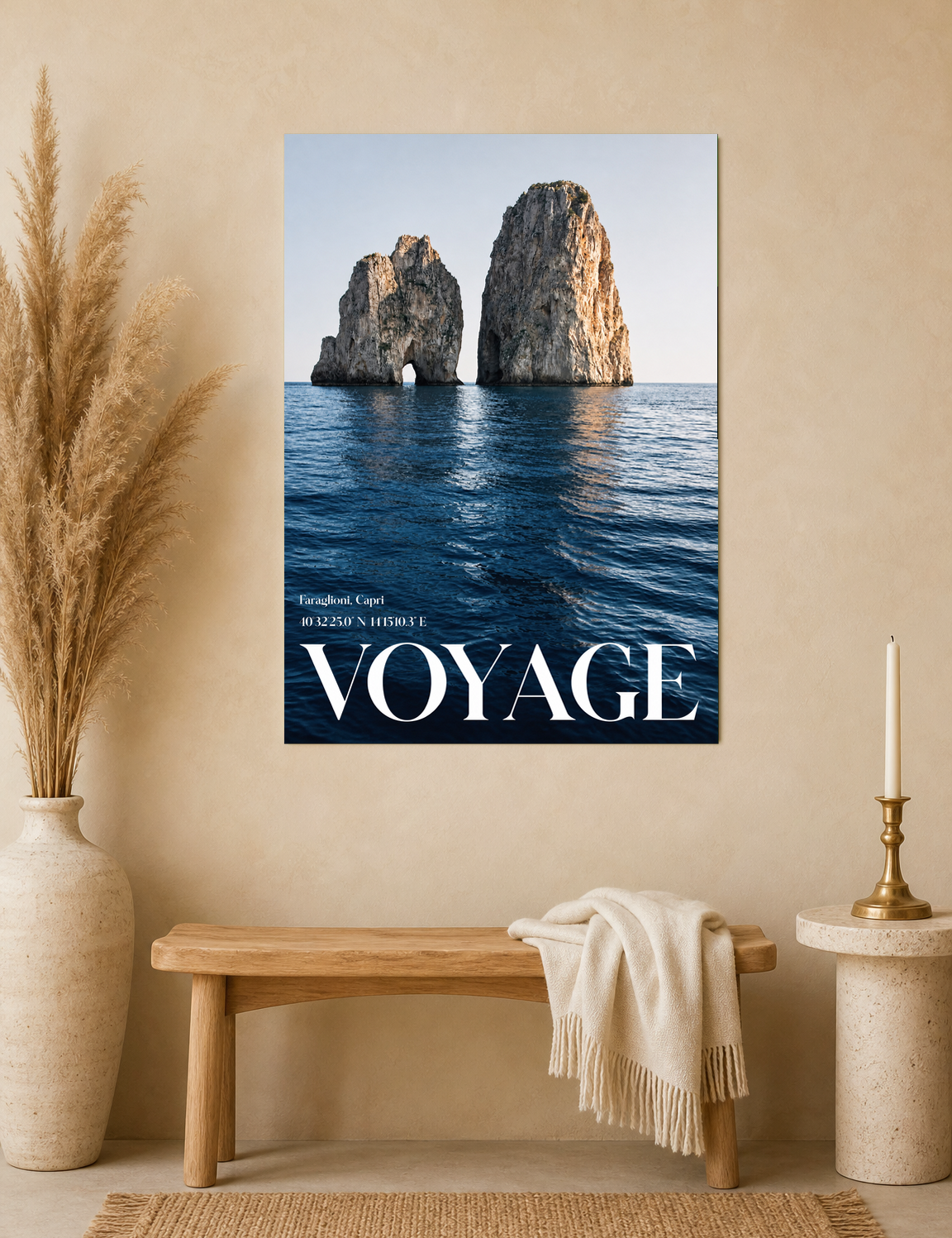 Voyage Capri Sea Stack Wall Art Print - unframed mockup
