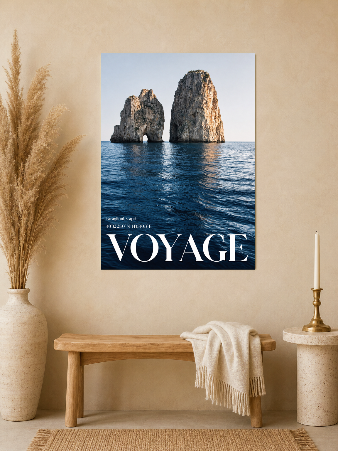 Voyage Capri Sea Stack Wall Art Print - unframed mockup