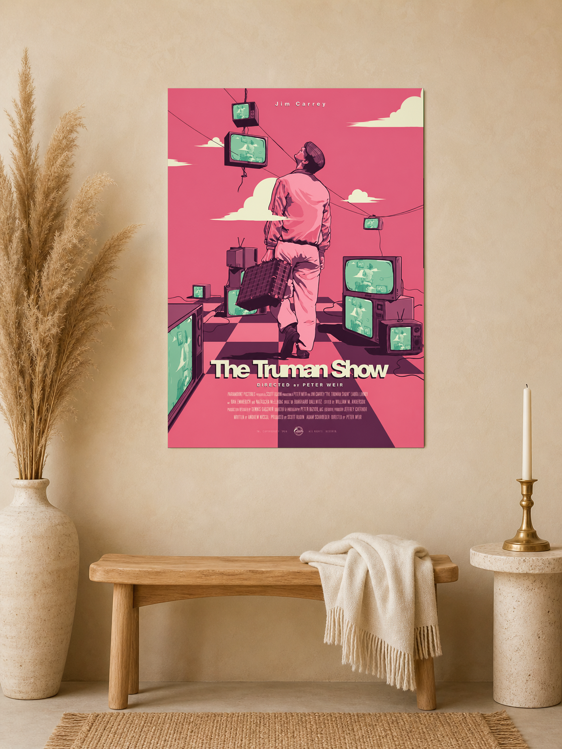 The Truman Show Retro Wall Art Print Poster - unframed mockup