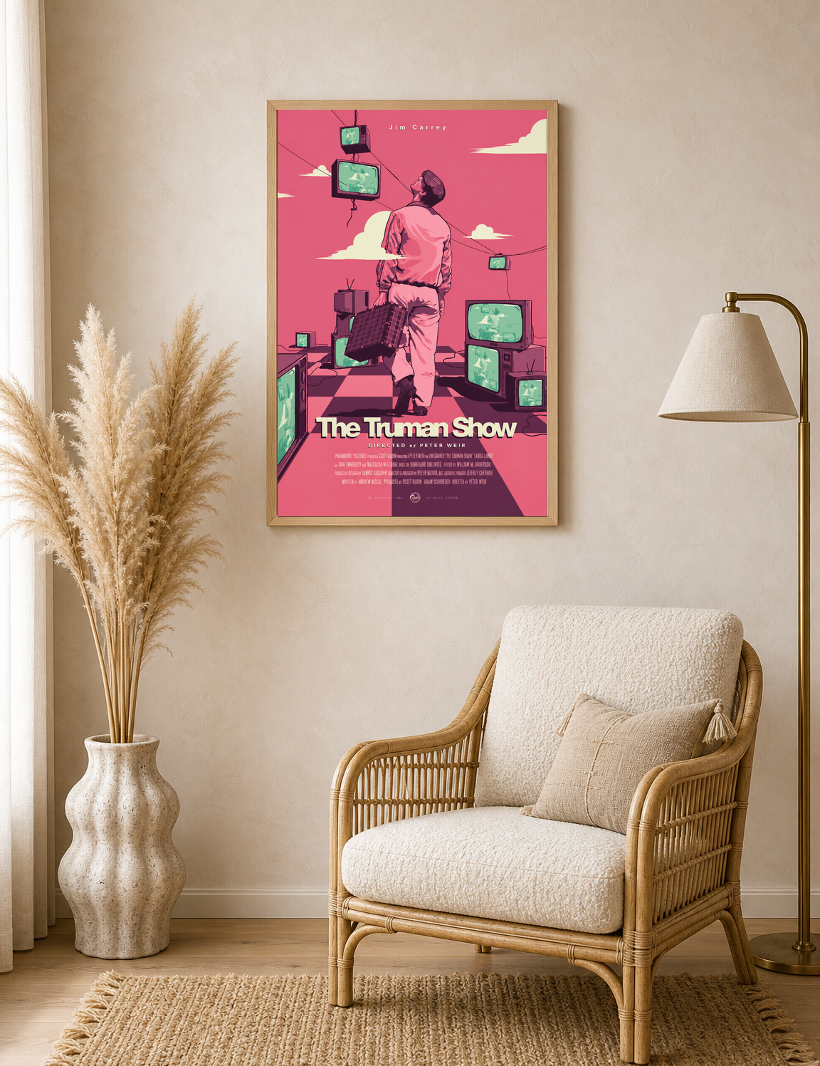 The Truman Show Retro Wall Art Print Poster - wood framed poster