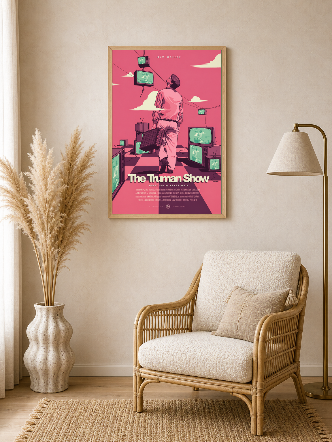 The Truman Show Retro Wall Art Print Poster - wood framed poster