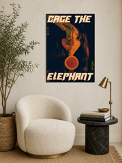 Cage the Elephant Cold Retro Wall Art Print - black framed