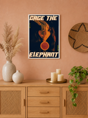 Cage the Elephant Cold Retro Wall Art Print - white framed