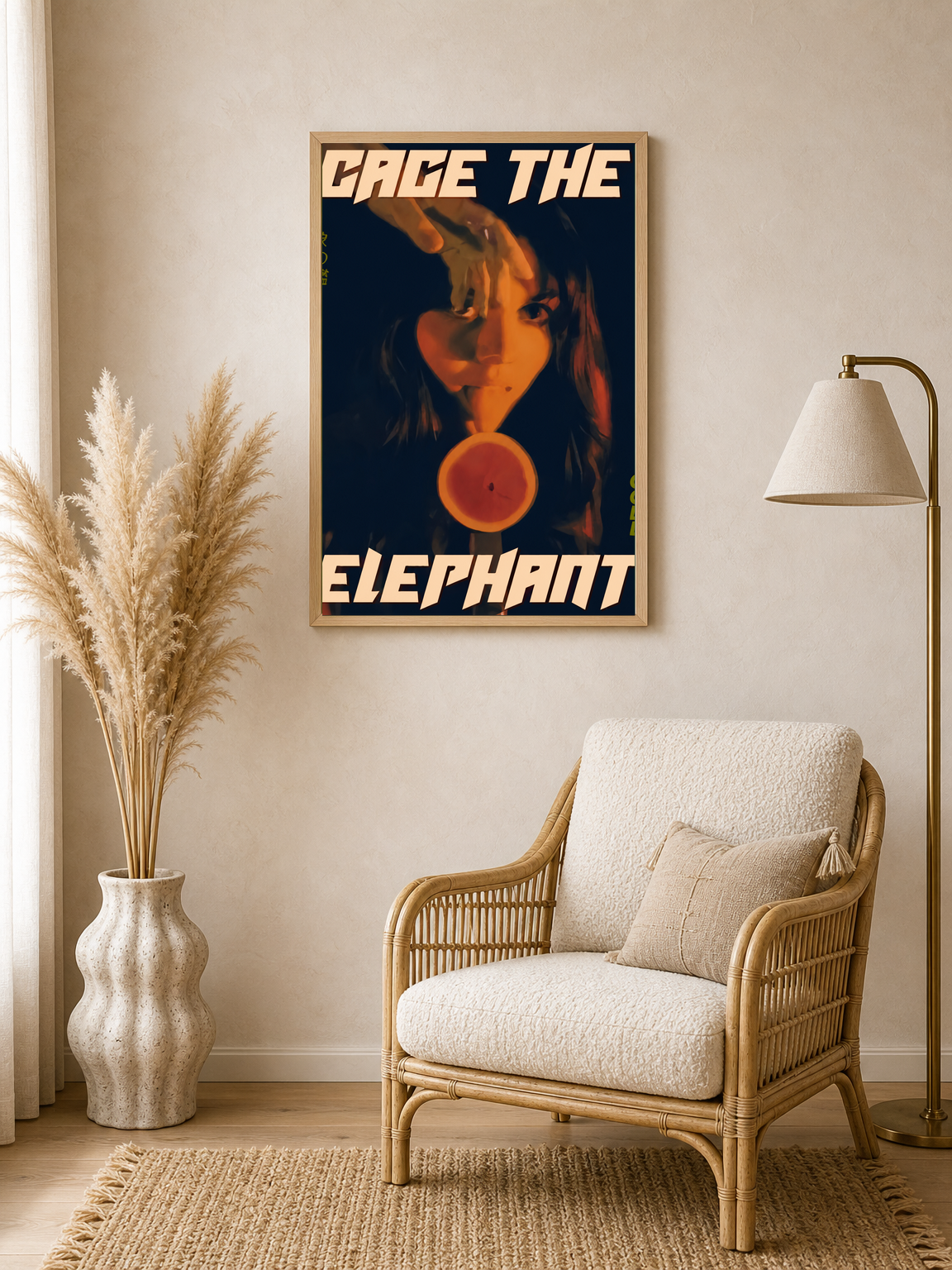 Cage the Elephant Cold Retro Wall Art Print - wood framed poster