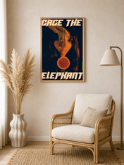 Cage the Elephant Cold Retro Wall Art Print - wood framed poster