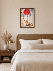 Vintage Vogue Summer Beauty Wall Art Print - dark wood framed