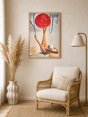 Vintage Vogue Summer Beauty Wall Art Print - wood framed poster