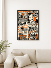Tokyo Ramen Comics Wall Art Print - black framed