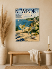 Newport Yacht Club Coastal Wall Art Print - unframed mockup