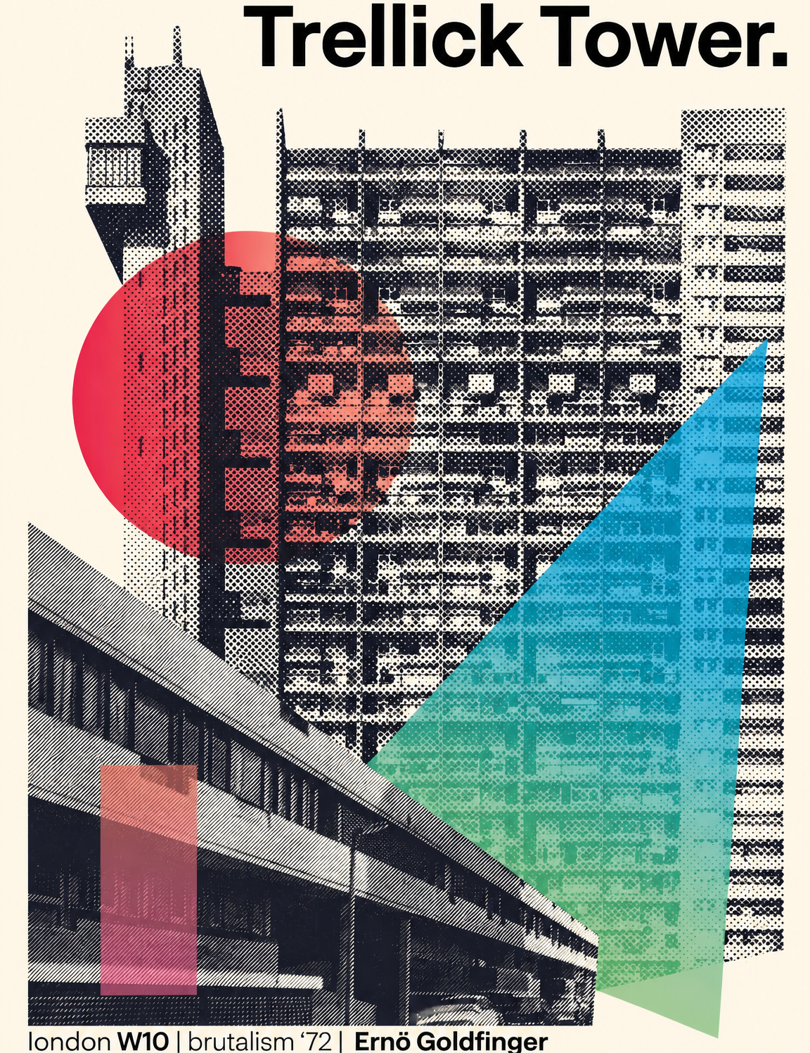 Trellick Tower Brutalist Wall Art Print - unframed
