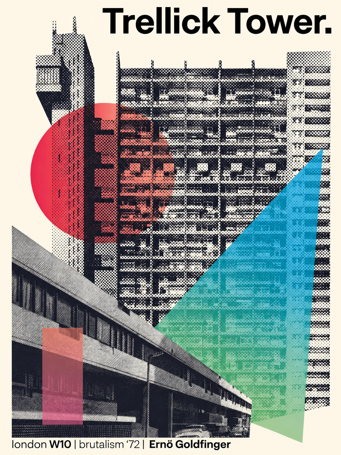 Trellick Tower Brutalist Wall Art Print - unframed