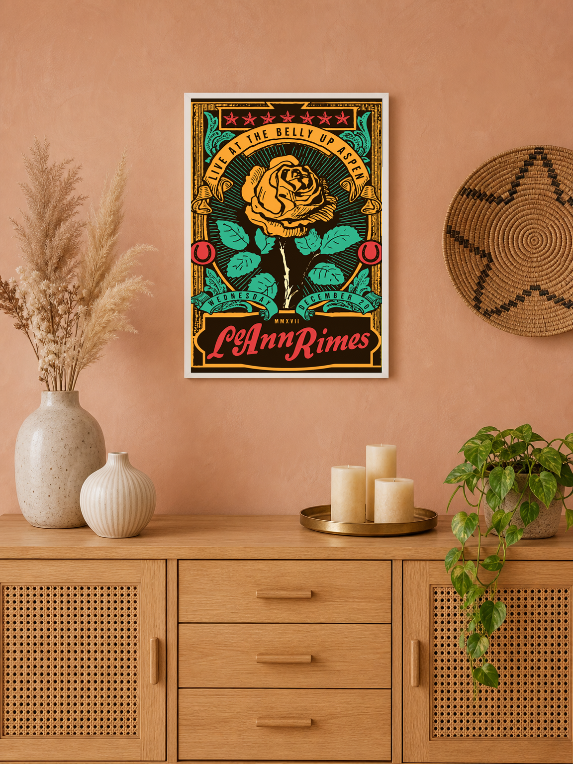 LeAnn Rimes Vintage Concert Wall Art Print - white framed