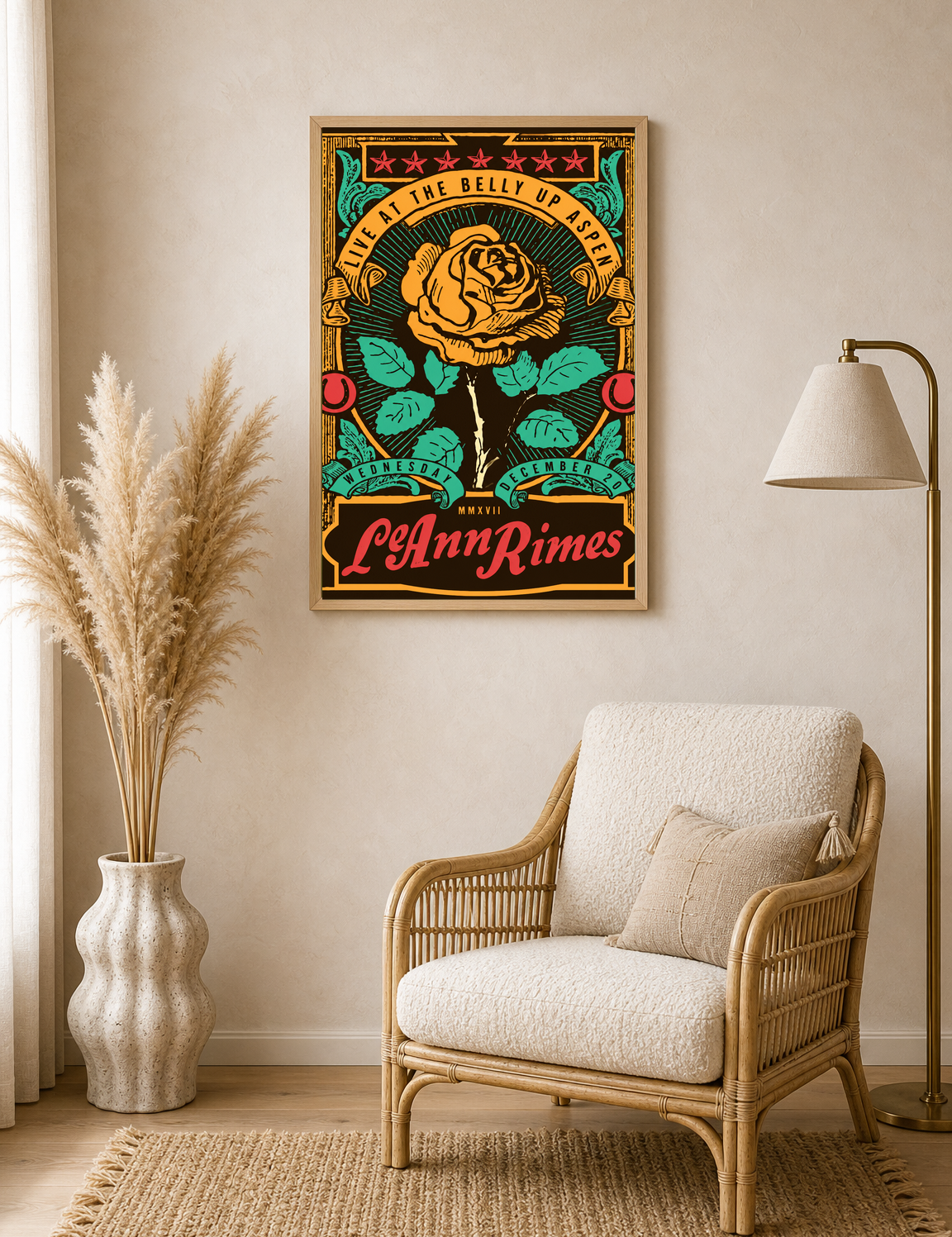 LeAnn Rimes Vintage Concert Wall Art Print - wood framed poster
