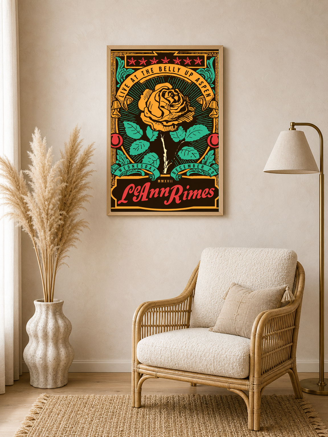 LeAnn Rimes Vintage Concert Wall Art Print - wood framed poster
