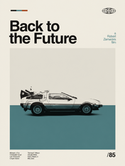 Back to the Future DeLorean Wall Art Print - unframed