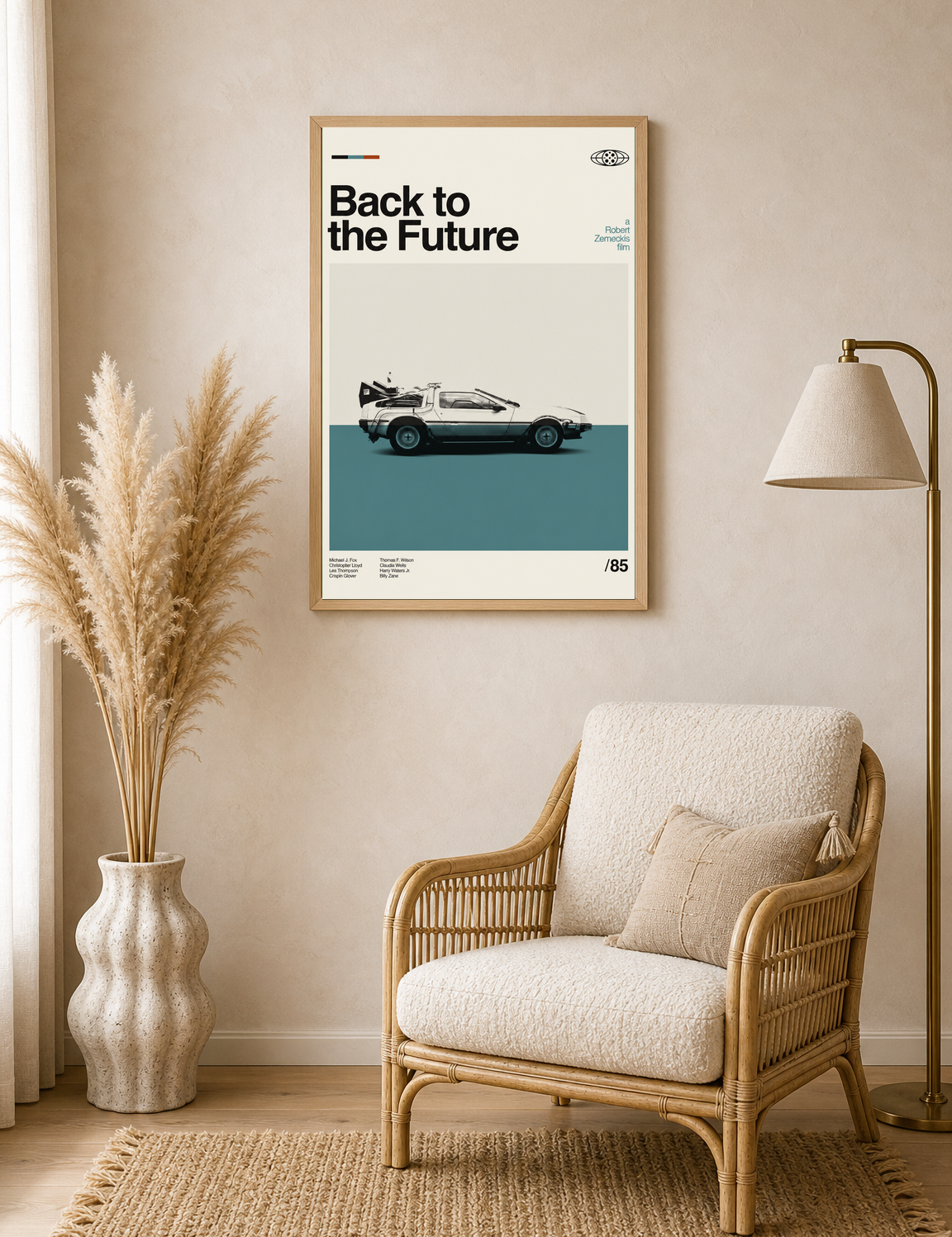 Back to the Future DeLorean Wall Art Print - wood framed poster
