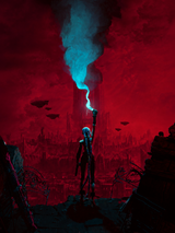 Cyberpunk Signal Cityscape Wall Art Print