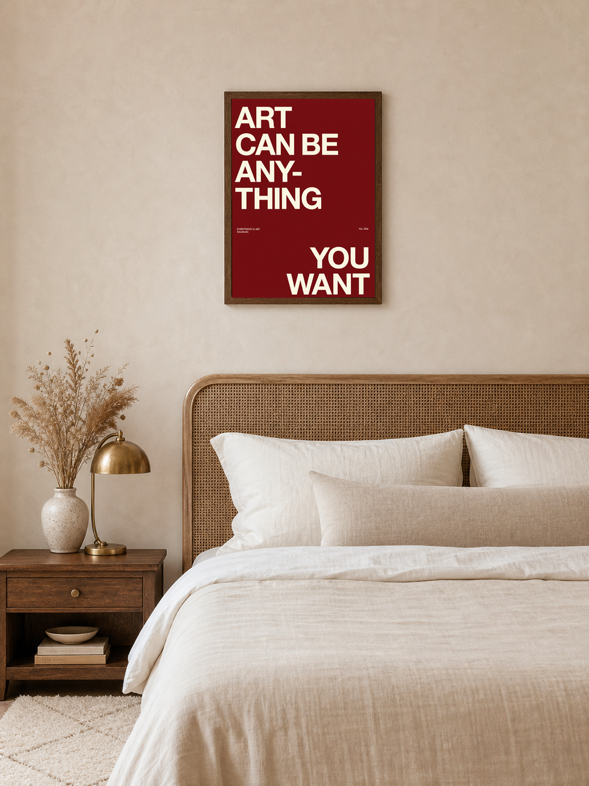 Art Can Be Anything You Want Wall Art Print - dark wood framed