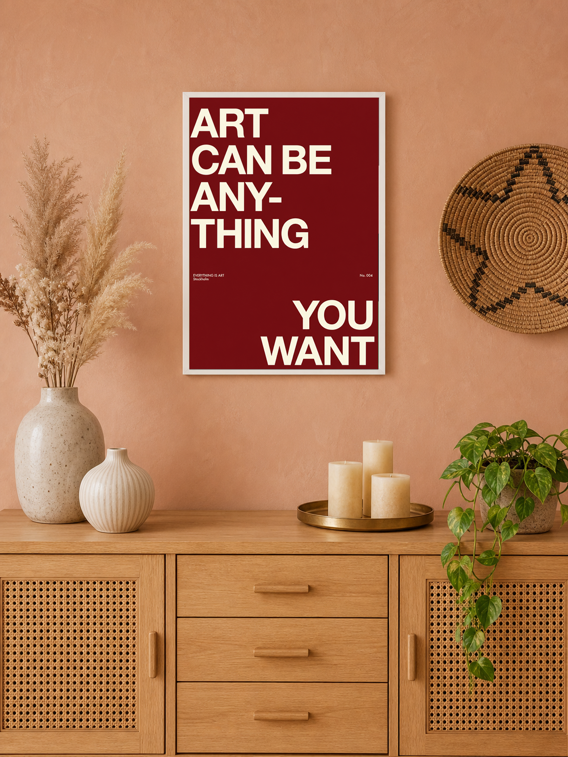 Art Can Be Anything You Want Wall Art Print - white framed