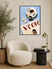 Vogue Coffee Table Fashion Wall Art Print - black framed
