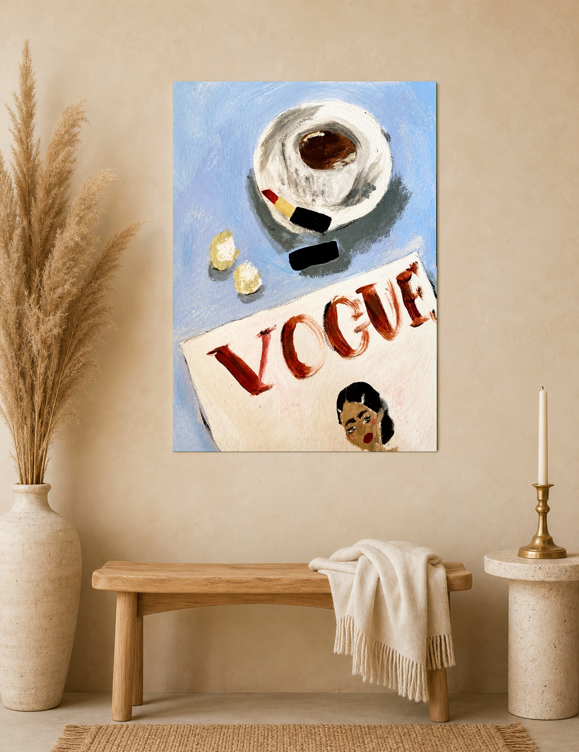 Vogue Coffee Table Fashion Wall Art Print - unframed mockup