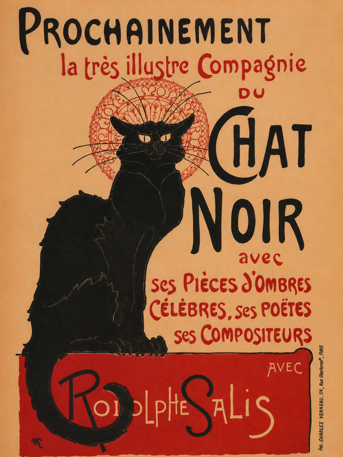 Le Chat Noir Vintage French Wall Art Print - unframed