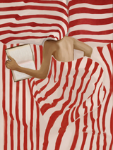 Abstract Red Stripe Reader Wall Art Print