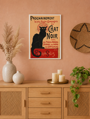 Le Chat Noir Vintage French Wall Art Print - white framed