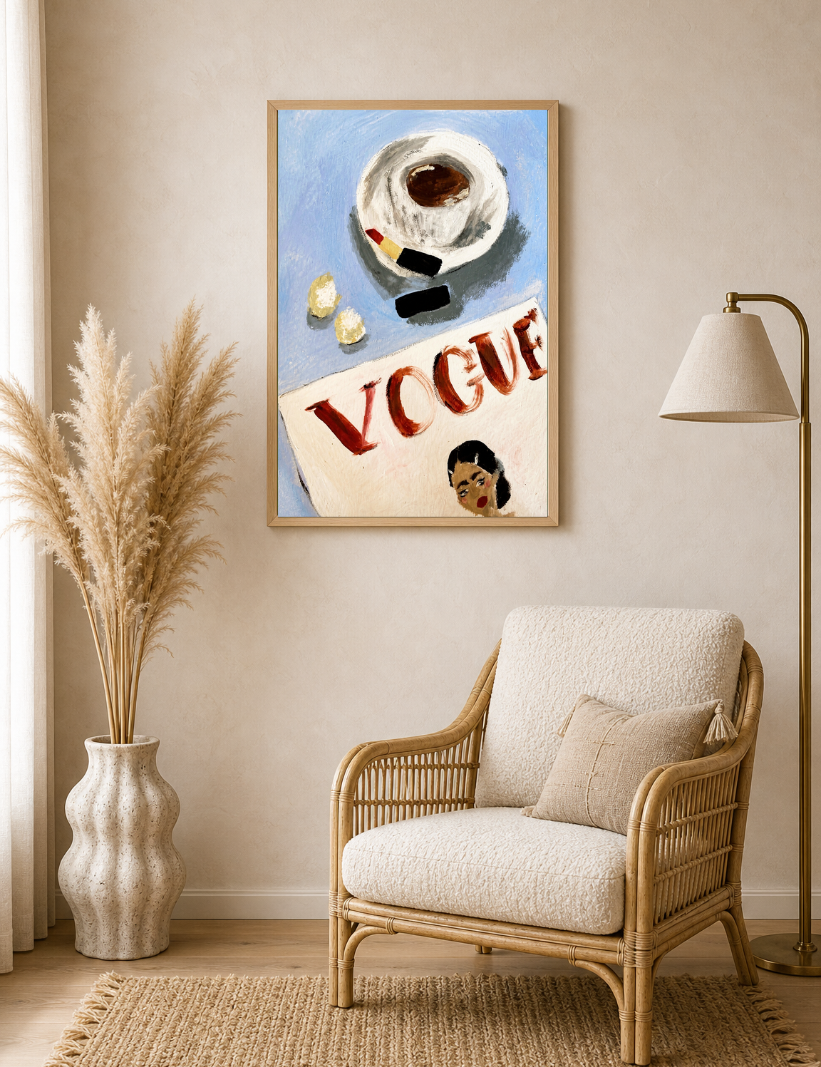 Vogue Coffee Table Fashion Wall Art Print - wood framed poster