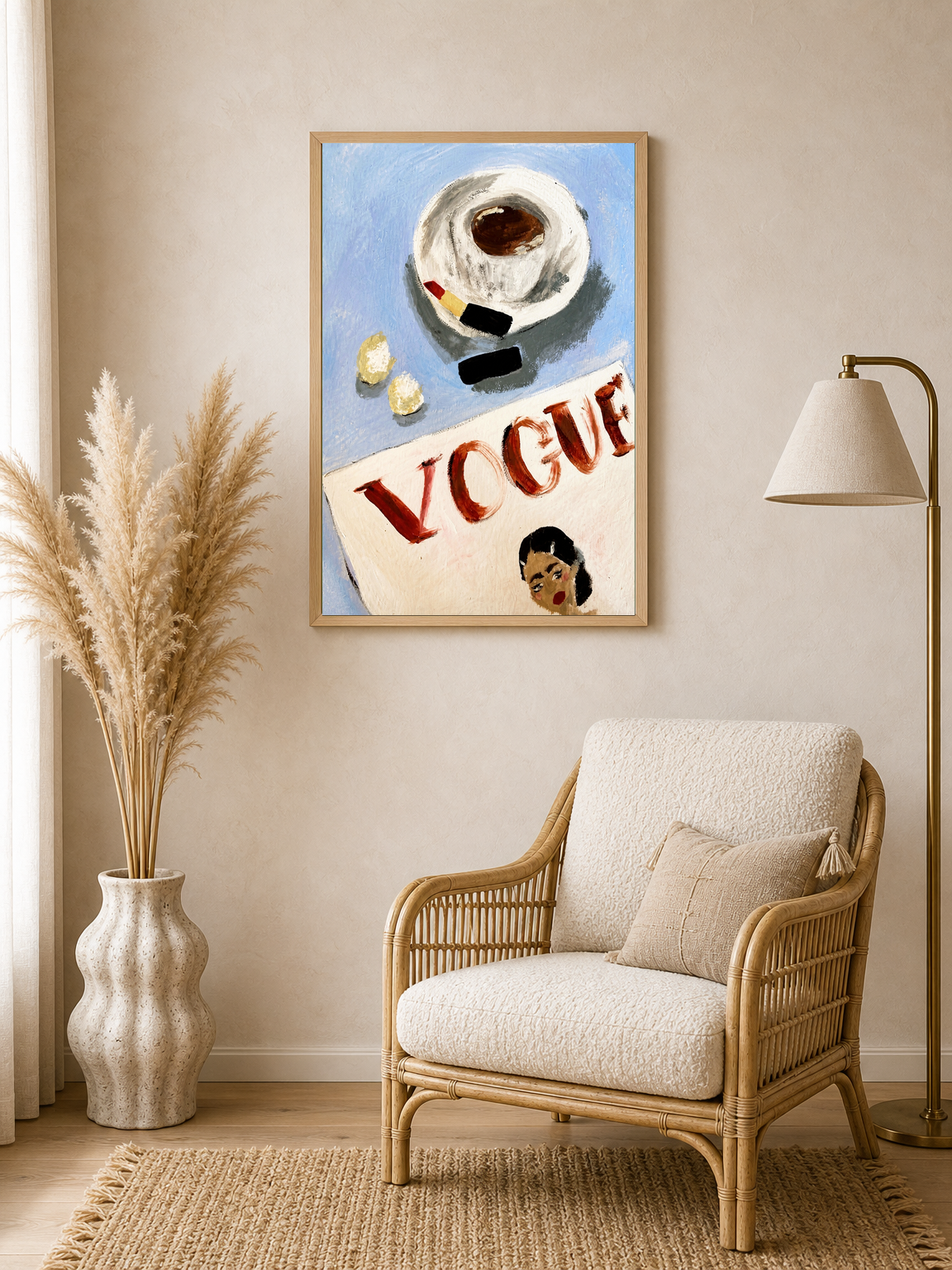 Vogue Coffee Table Fashion Wall Art Print - wood framed poster