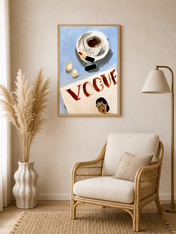 Vogue Coffee Table Fashion Wall Art Print - wood framed poster