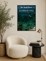 La Dolce Vita Amalfi Coast Wall Art Print - black framed
